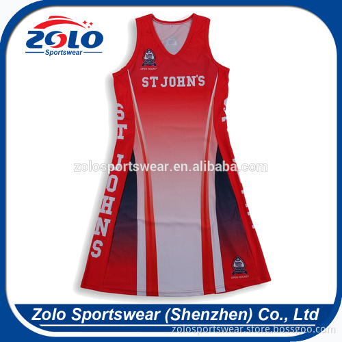 Cheap Custom Made Sublimation Printing girls netball dresses